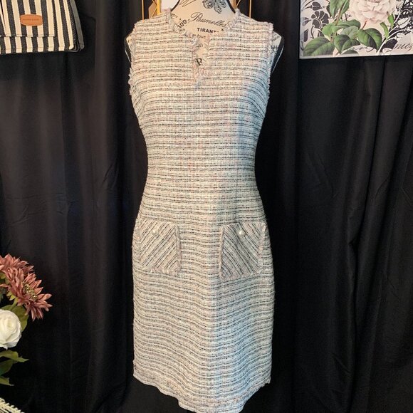 ❤️HP❤️🌟Karl Lagerfeld-Paris Tweed dress (SZ 4) - Picture 2 of 11